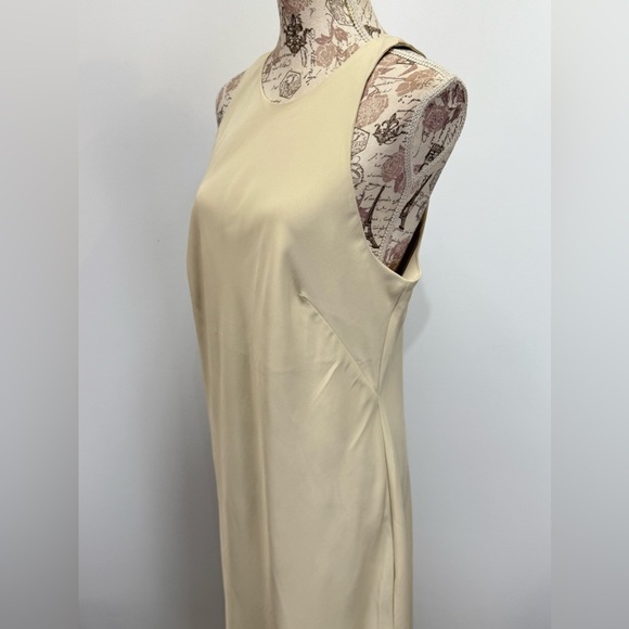 A NEW DAY Khaki halter neck sleeveless satin midi dress size L - Picture 4 of 13